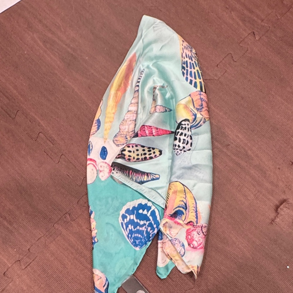 Vince Camuto Seafoam Multi-Color Shell Print Scarf